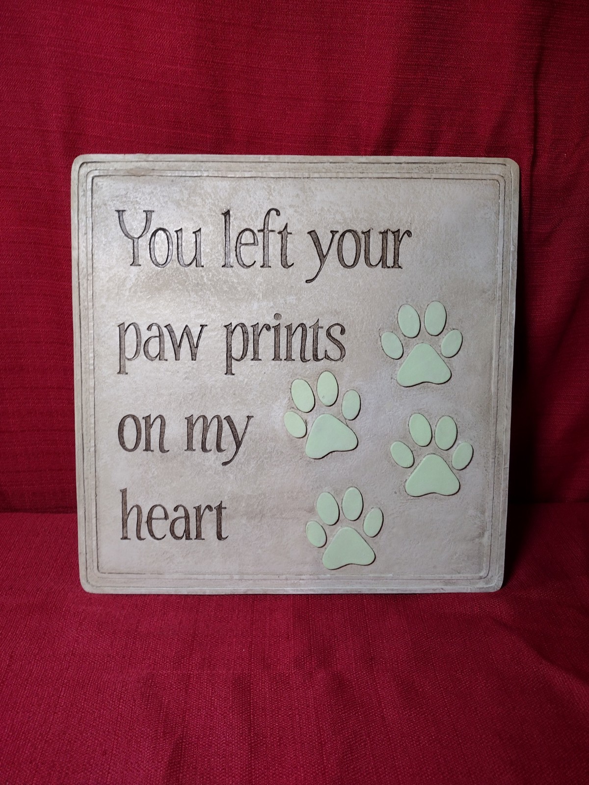 Wind and Weather Paw Prints Garden Stone Or Wall Hanging