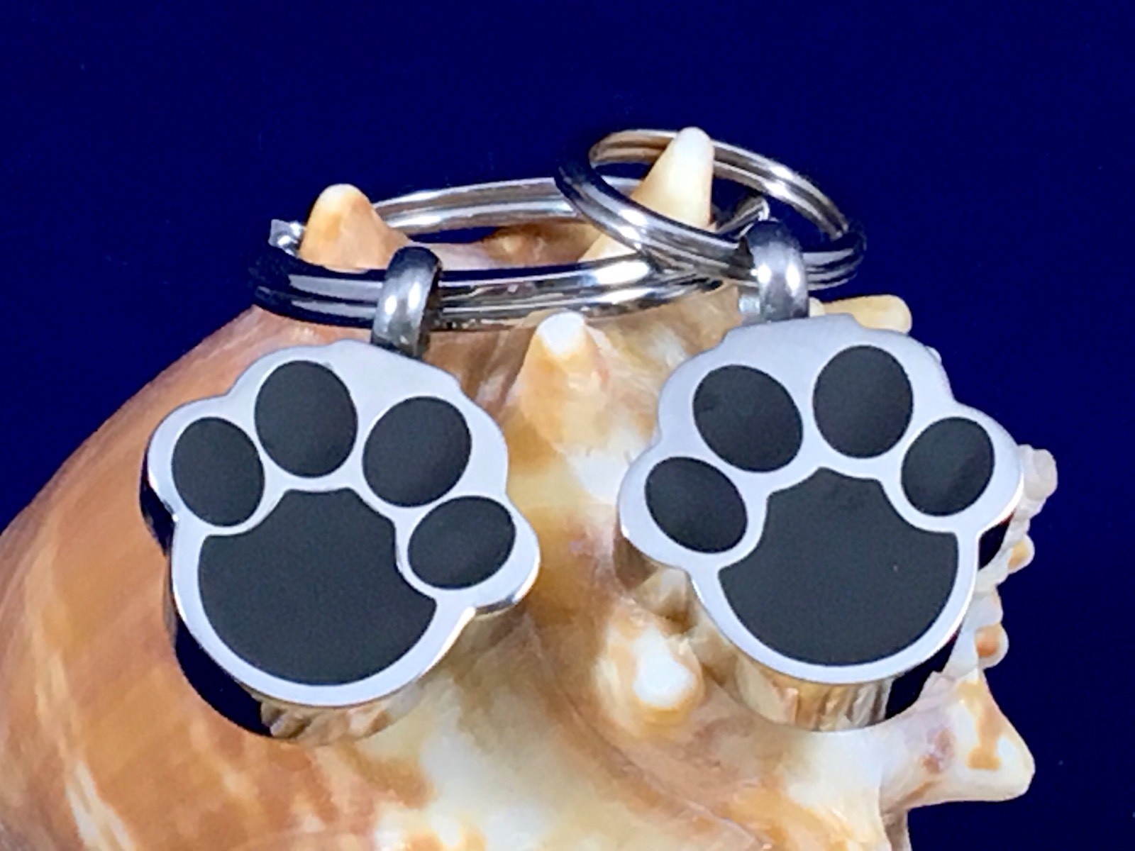 Pet Cremation Pendant Urn Keychain 1″ Key Ring for Ashes Dog Cat Paw Print Paws