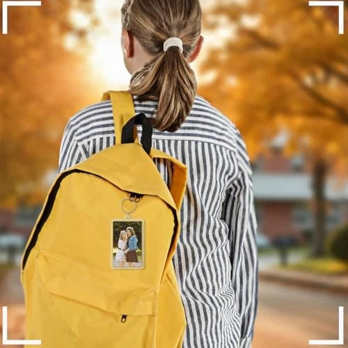 6PCS Acrylic Photo Frame Keychain Holder, 2 Size Personalized Custom Picture