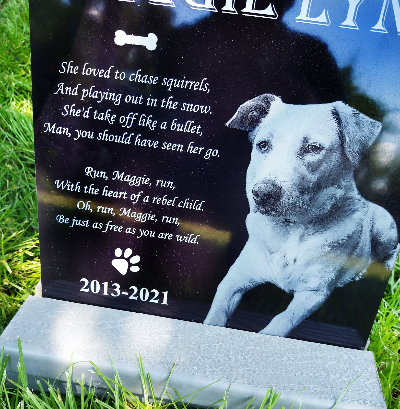 12×12 Tombstone Pet Memorial, pet tombstone, dog headstone, grave marker