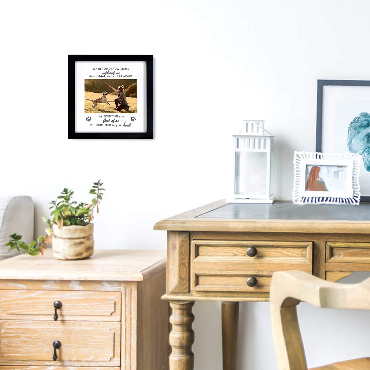 Pet Memorial Picture Frame, Sympathy Loss Gift, Dog Cat Remembrance Keepsake Tri