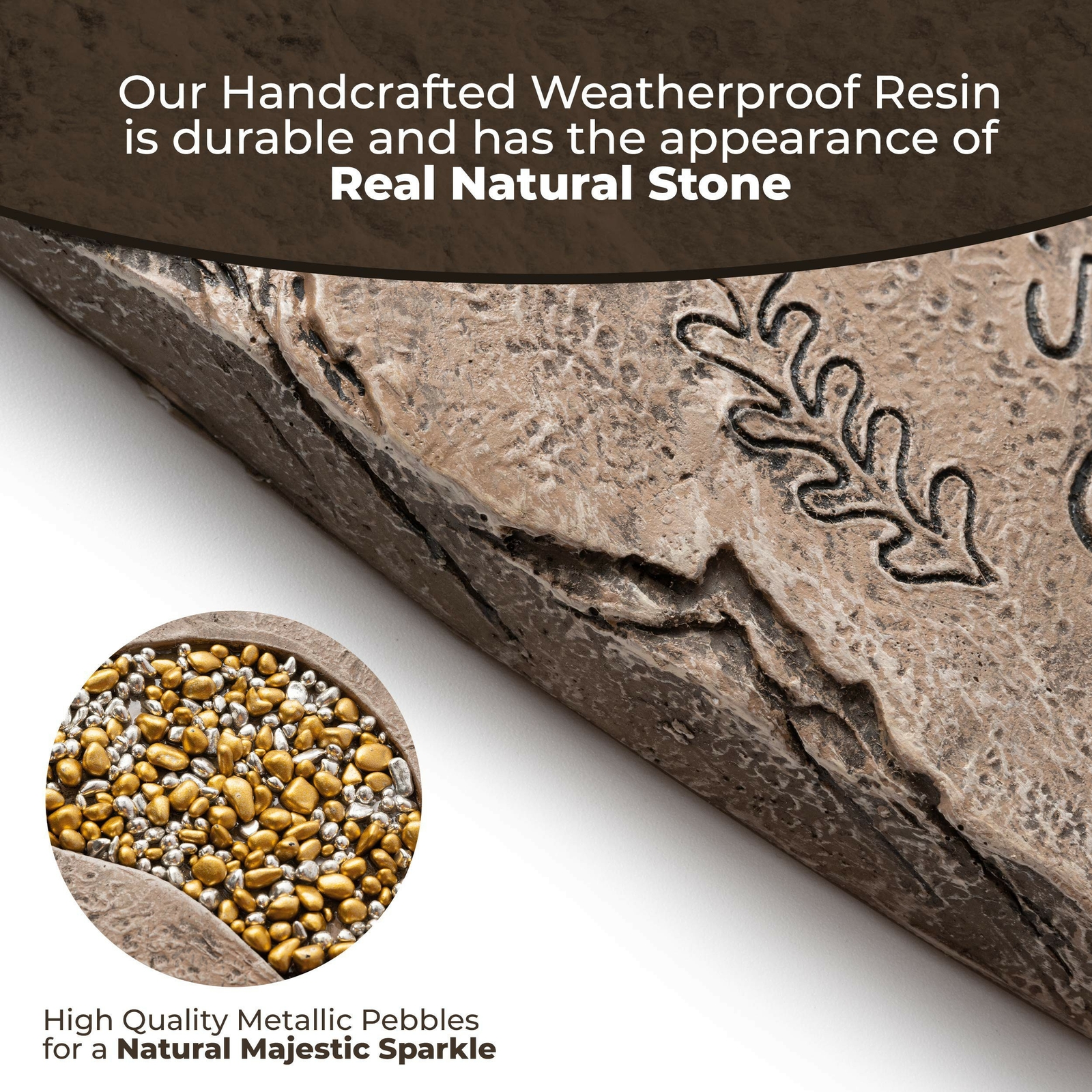 Pet Memorial Stone – Brown | Dog or Cat Garden Stone Heart Paw Print | Headst…