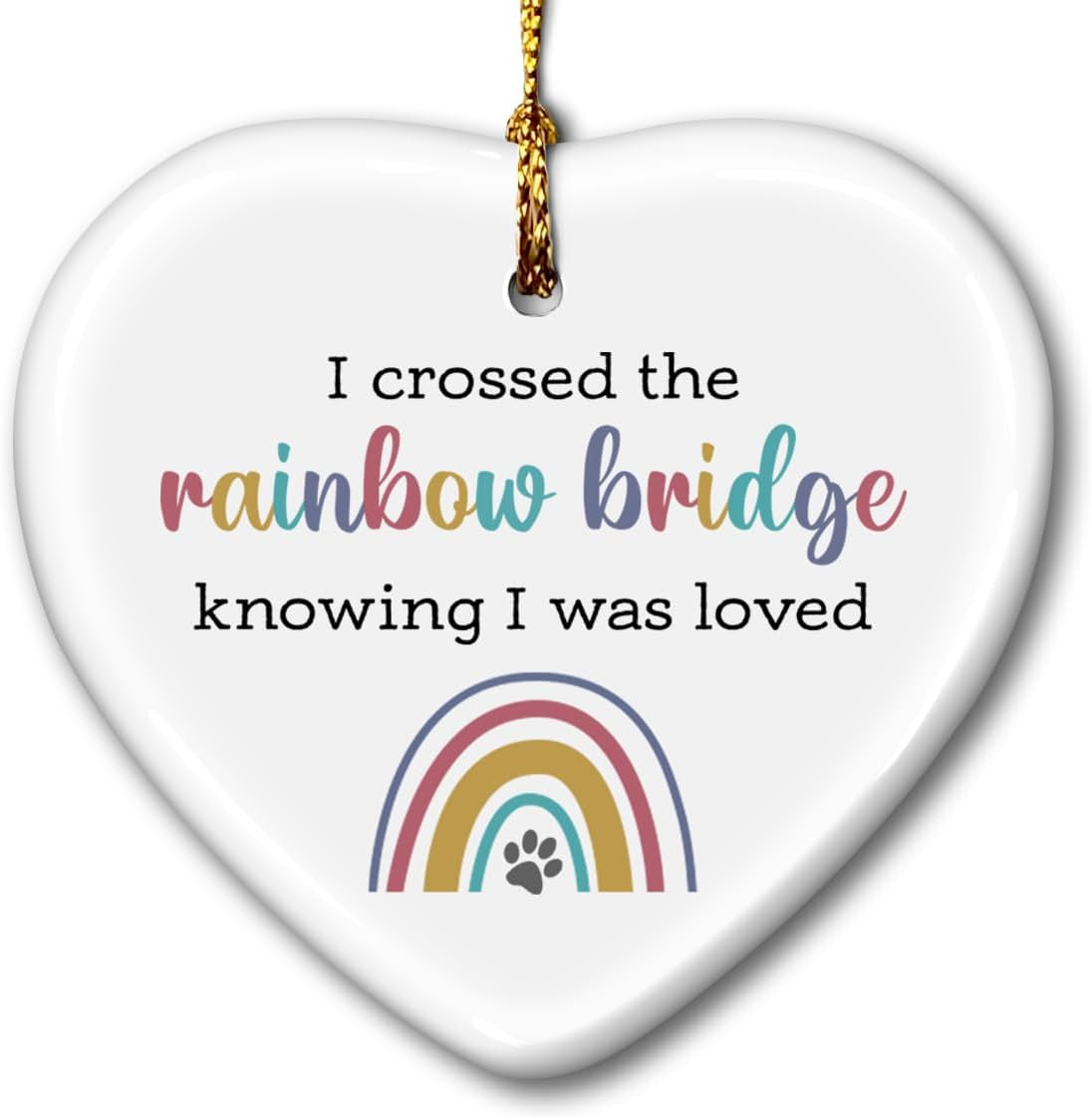 Rainbow Bridge Pet Memorial Ornaments, Cat/Dog Memorial Gifts for Loss of Dog –