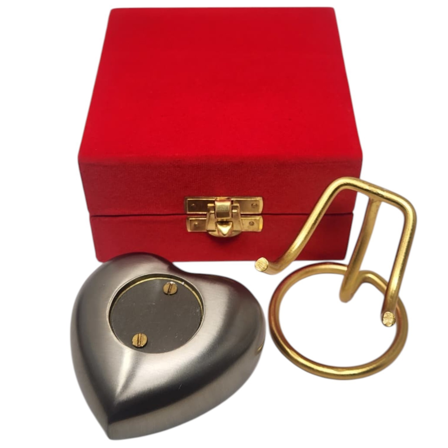 Christian Cross Heart Urn for Ashes Grey Memorial Cremation Keepsake with Box