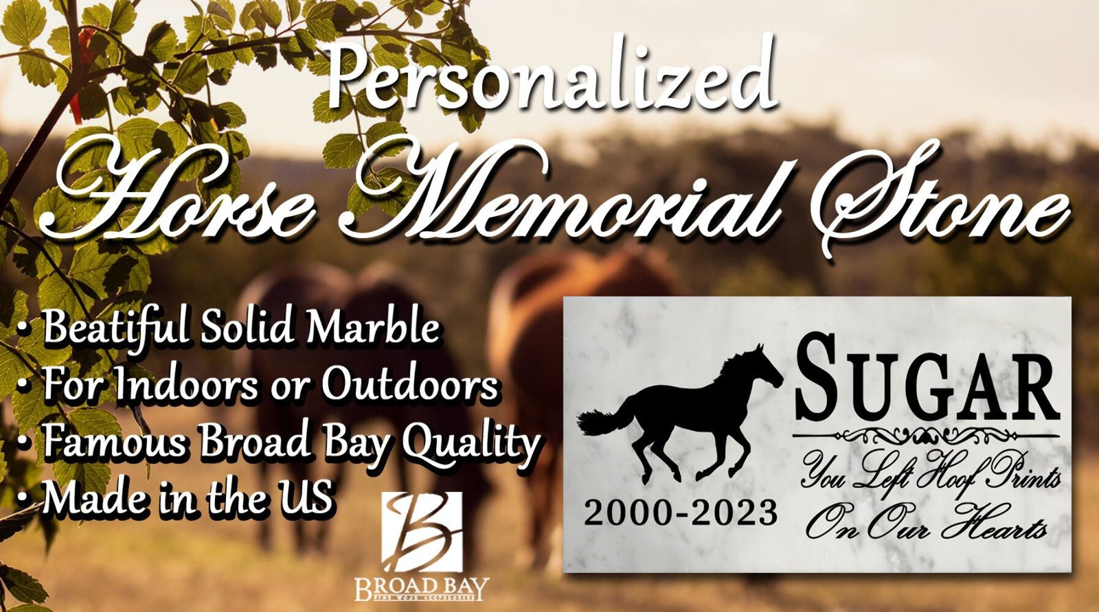 Horse Memorial Stone Plaque Equine Custom Headstone Grave Marker for Outdoors or