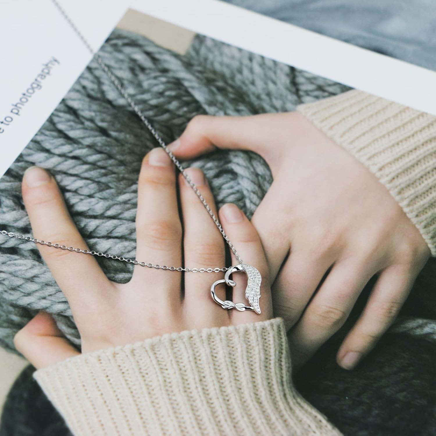 Sympathy Gifts for Loss of Loved One, Sterling Silver Angel Wing Infinity Hea…