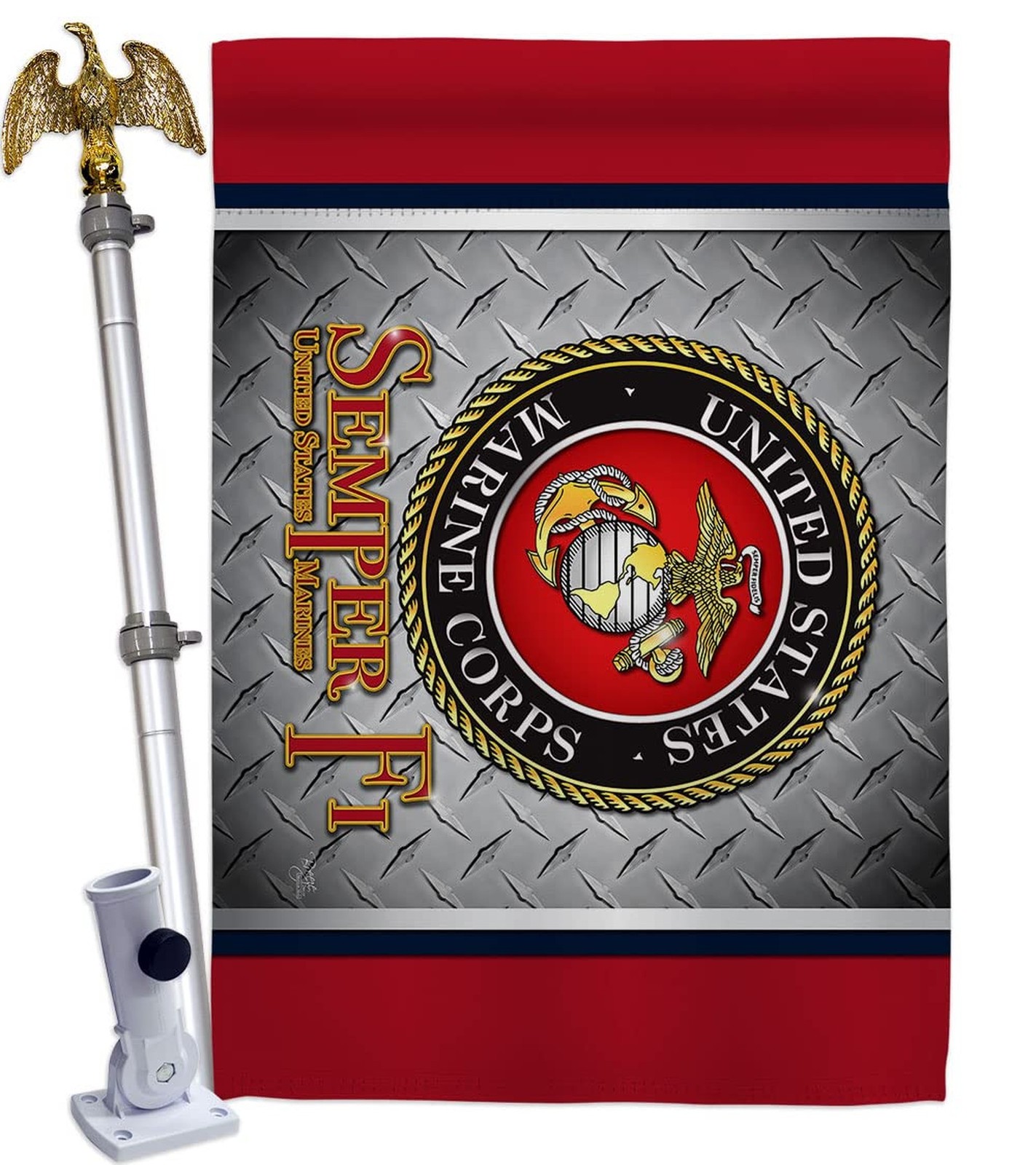 Semper Fi Memorial Day Gift Home Decor Banner Room Wall Patio Lawn Garden Fla…