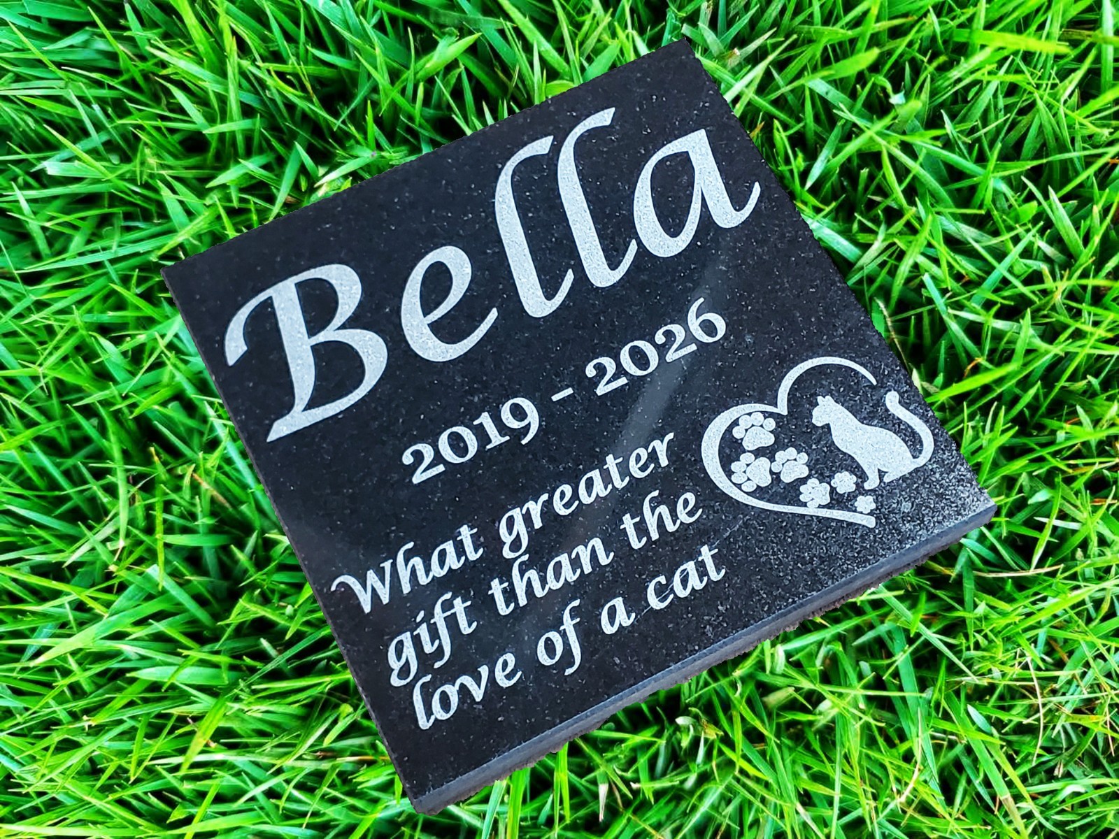 Cat Loss Grave Marker Headstone Garden Pet Memorial Burial Stone Plaque d11
