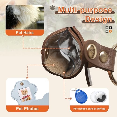 Pet Memorial Keychain Dog Paw Keepsake Photo Holder Blue