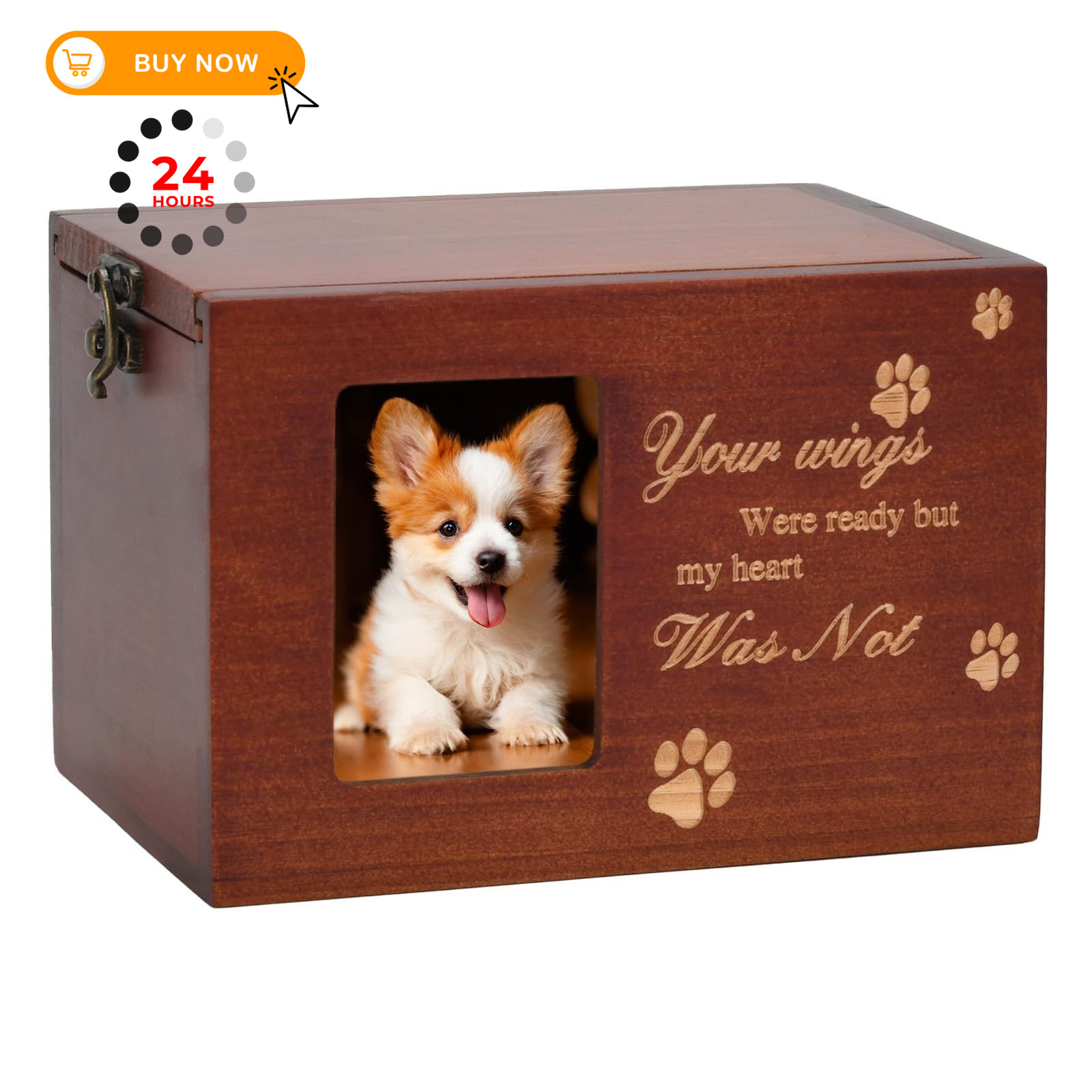 MFBJXC Pet Memorial Urns for Dog or Cat Ashes, Large Wooden Funeral Brown