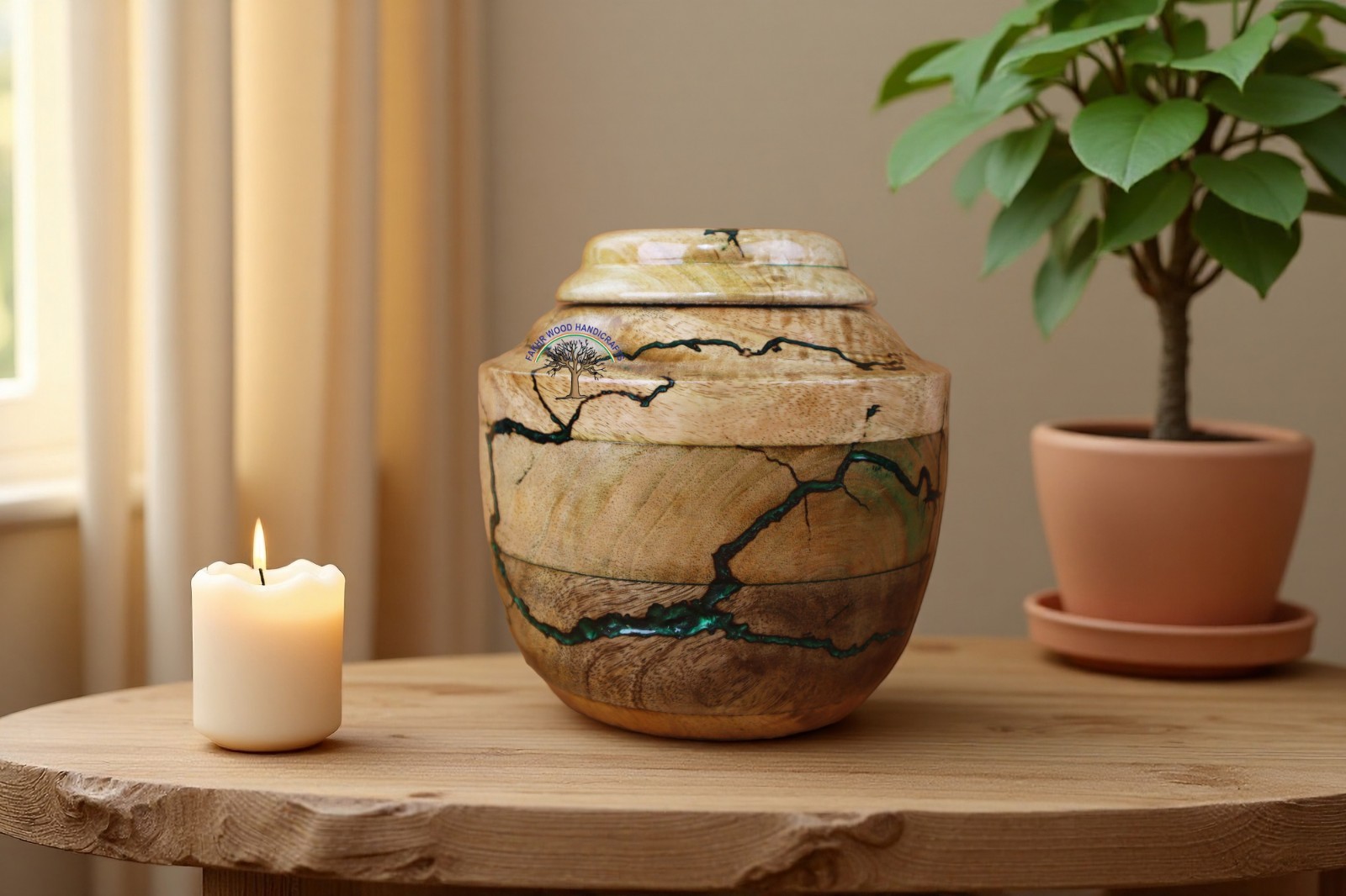 Wooden Urn for Human Ashes Adult Male Female | Cremation Urn Box Keepsake