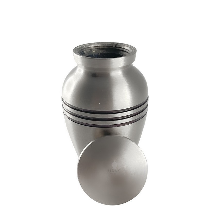 Classic Silver Brass Keepsake Urn for Ashes – Handcrafted Mini Memorial Urns
