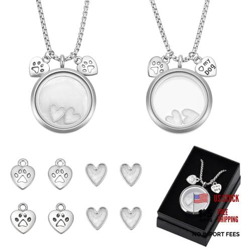 Set of 2 Dog Fur Hair Necklaces – Memorial Pet Urn – Memorial Pet Necklace