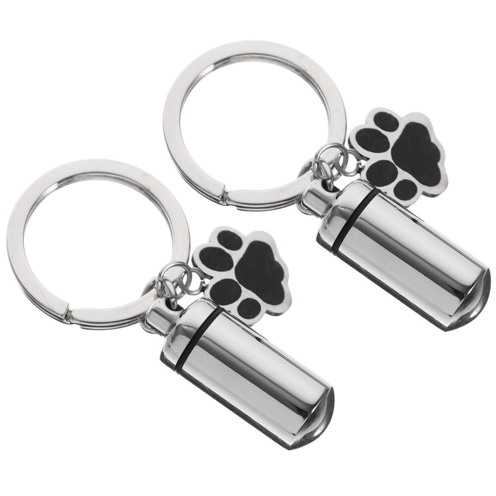 2 Sets Pet Ashes Pot Pendant Stainless Steel Pet Urn Hanging Pet Bone Ash Jar