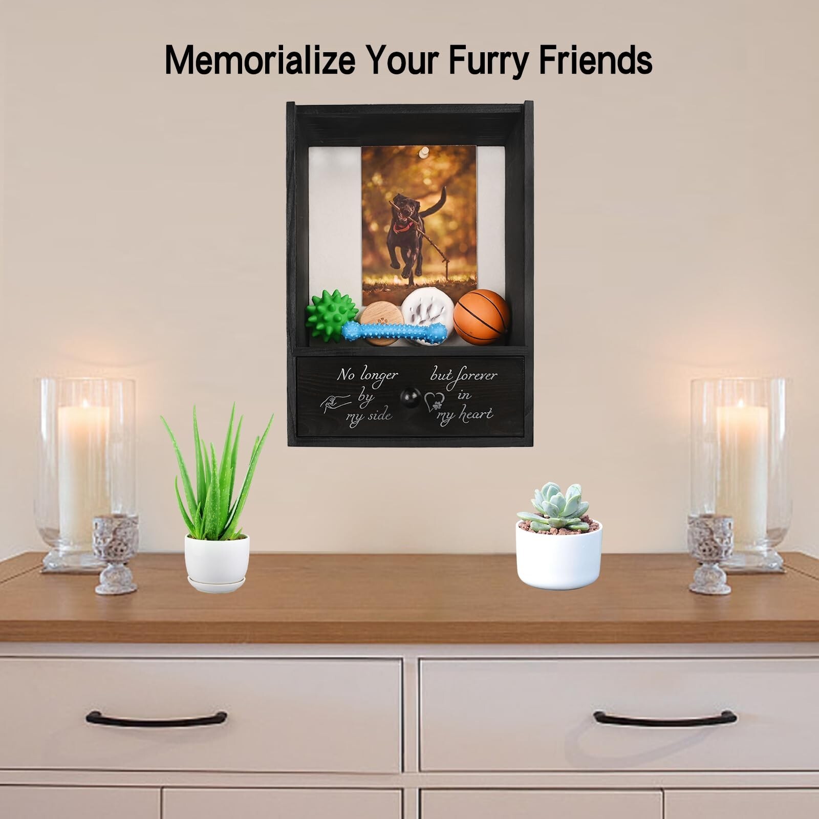 Pet Memorial Shadow Box Keepsake 9.3×13 Dog Memorial Gifts for Loss of Dog De…