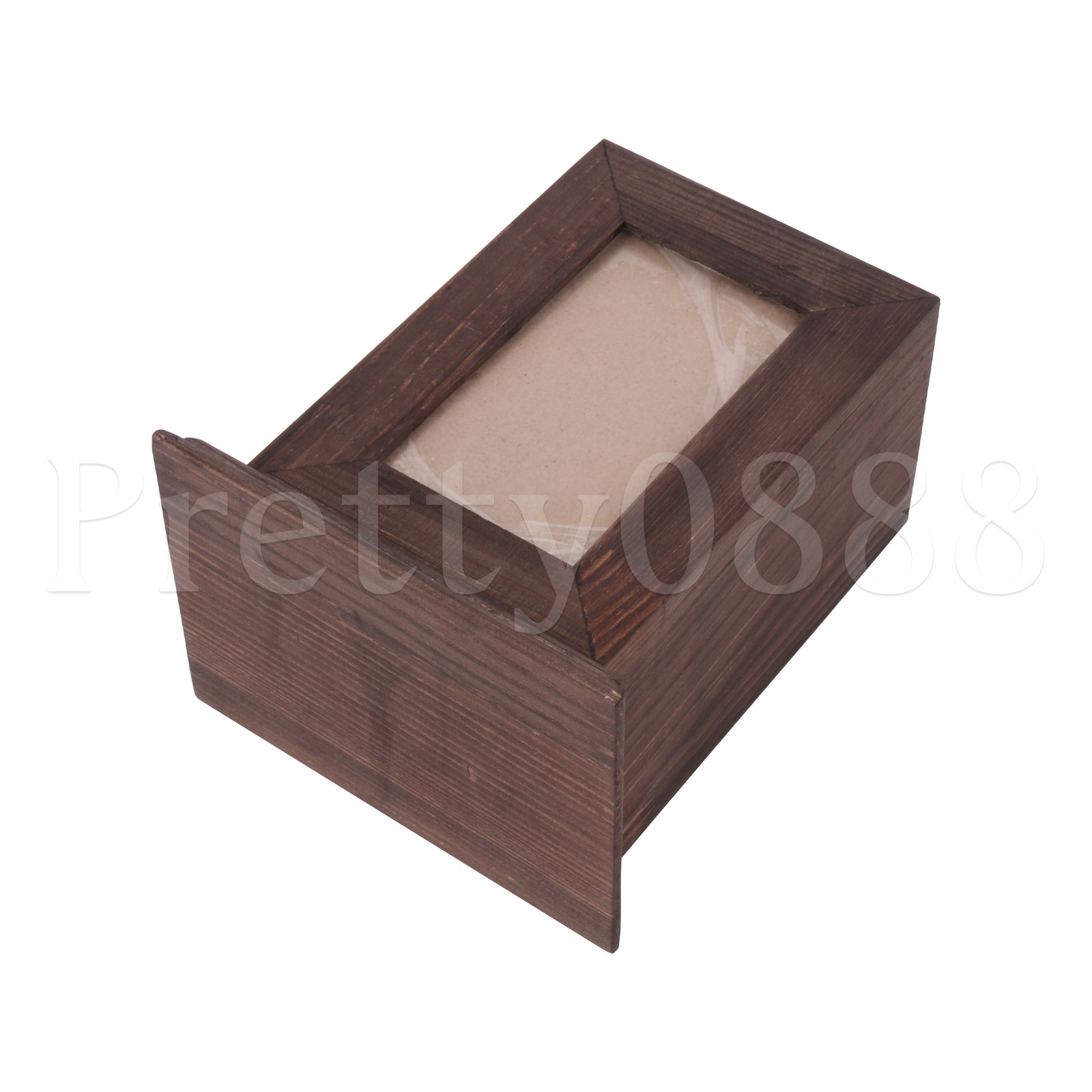 Black-brown Wood Pet Urn Wooden Decorative Urn for Dog Cat Length 140mm