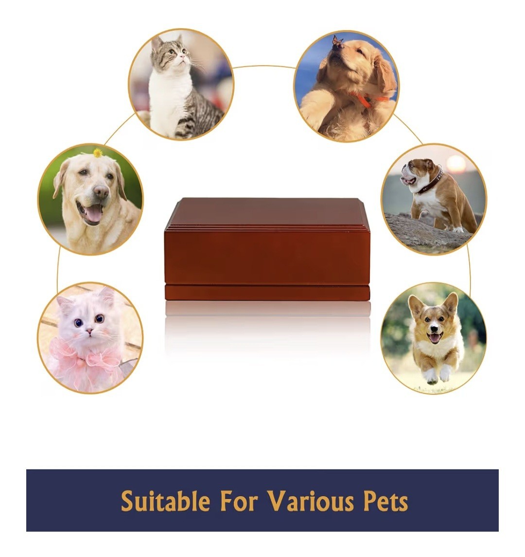 Cremation Urn Pet Cats Dogs Keepsake Ashes Burial Memorial Wood Funeral Box