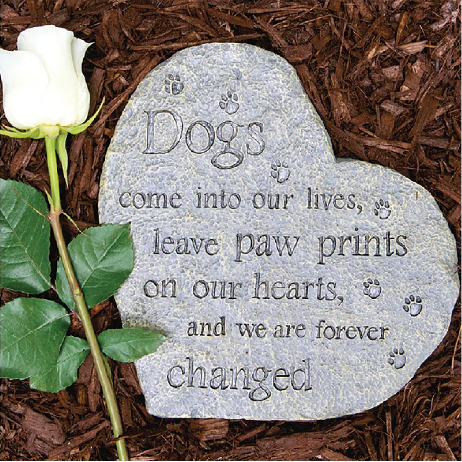 Dog Speak Pet Memorial Stone – Dogs Come Into Our Lives and Leave Paw Prints …