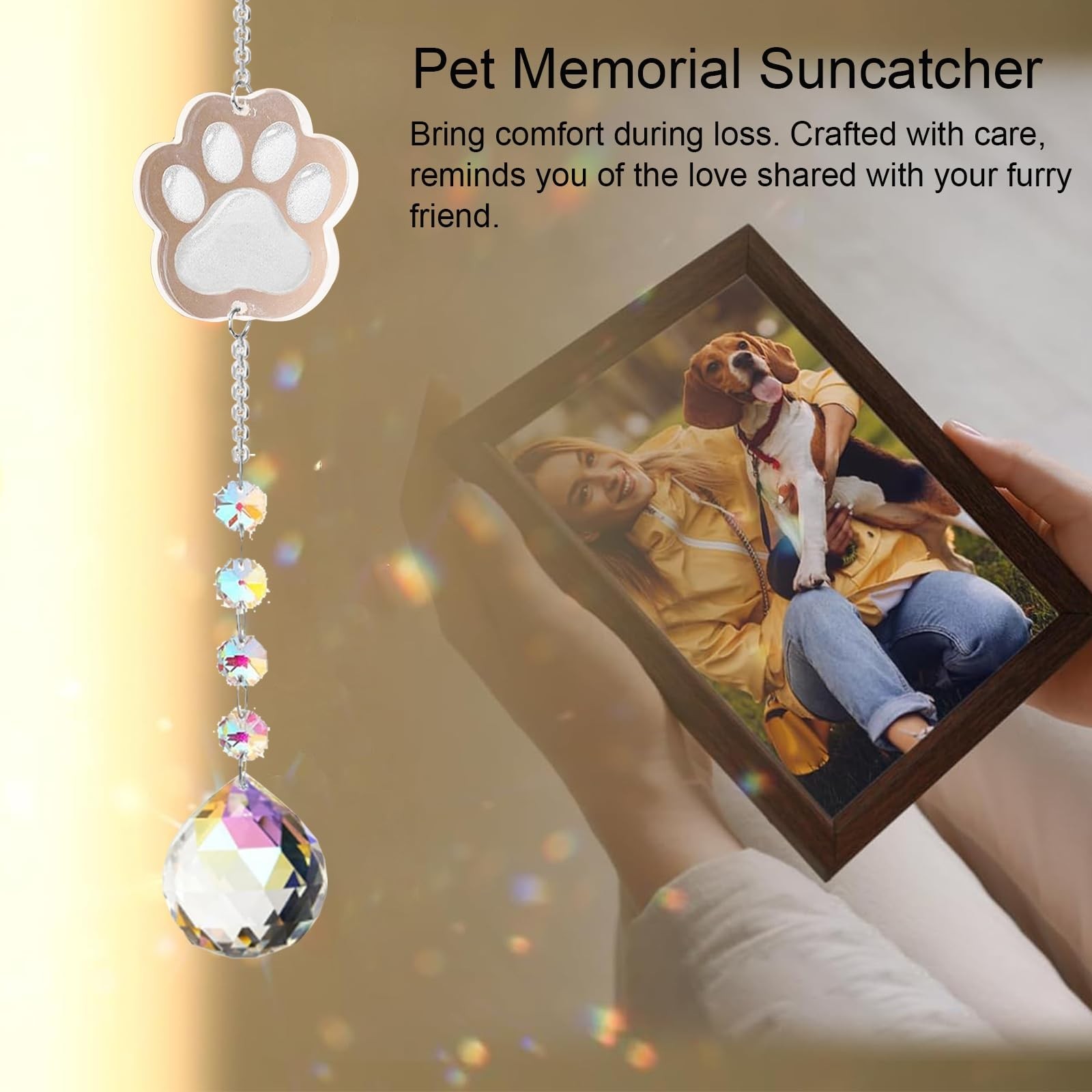 Dog Memorial Gifts for Loss of Dog, K9 Crystal Suncatcher Rainbow Maker Pet M…