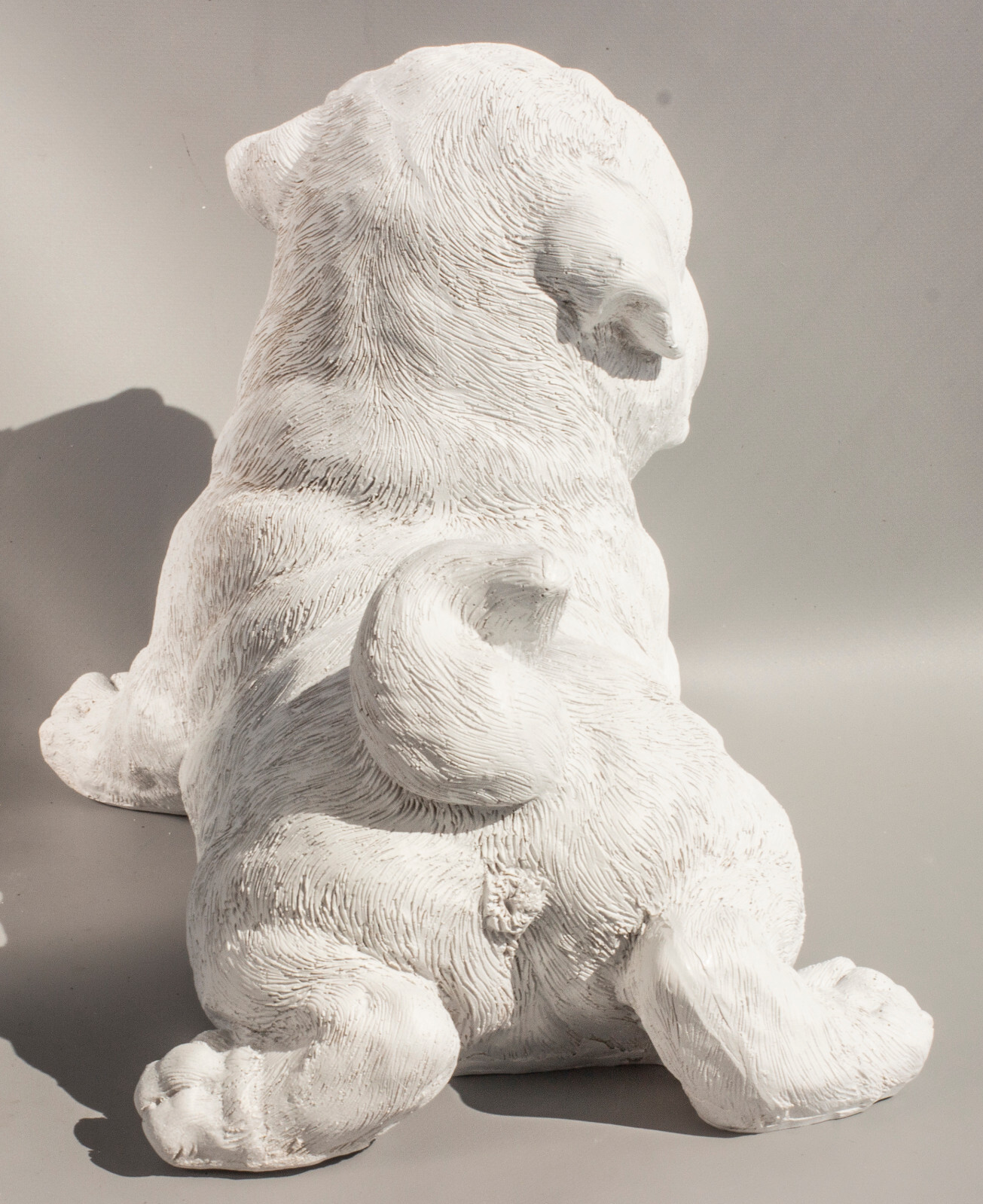 Unpainted Pet Cremation Urn Pug Dog Ashes Memorial Sculpture Funeral Grave Decor
