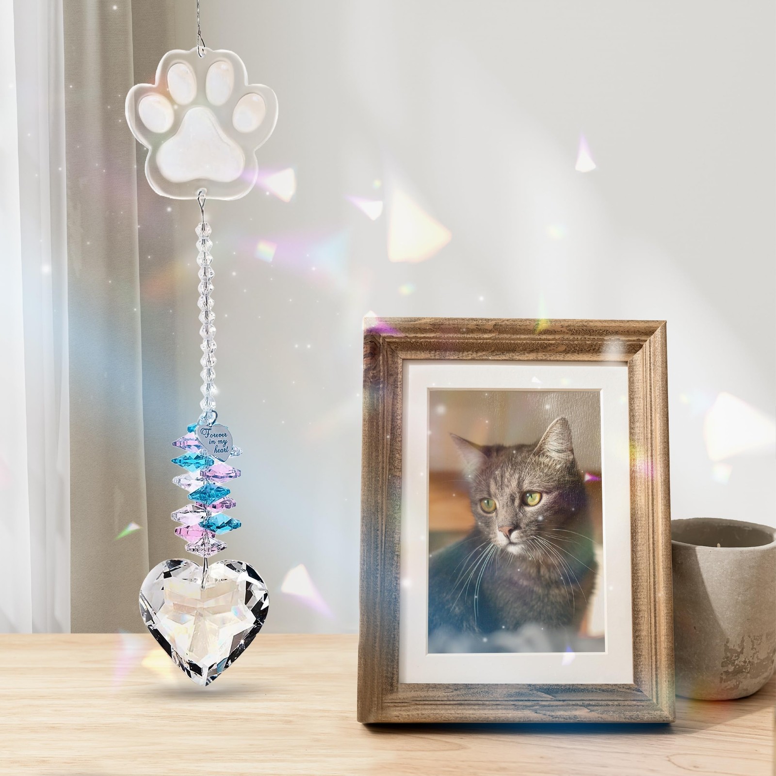 Dog Memorial Gifts for Loss of Pet Sympathy Gift Suncatcher, Clear