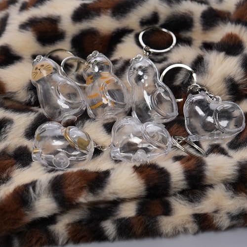 6 Pcs Cat Hair Keepsake Keychains – Pet Memorial Fur Holder
