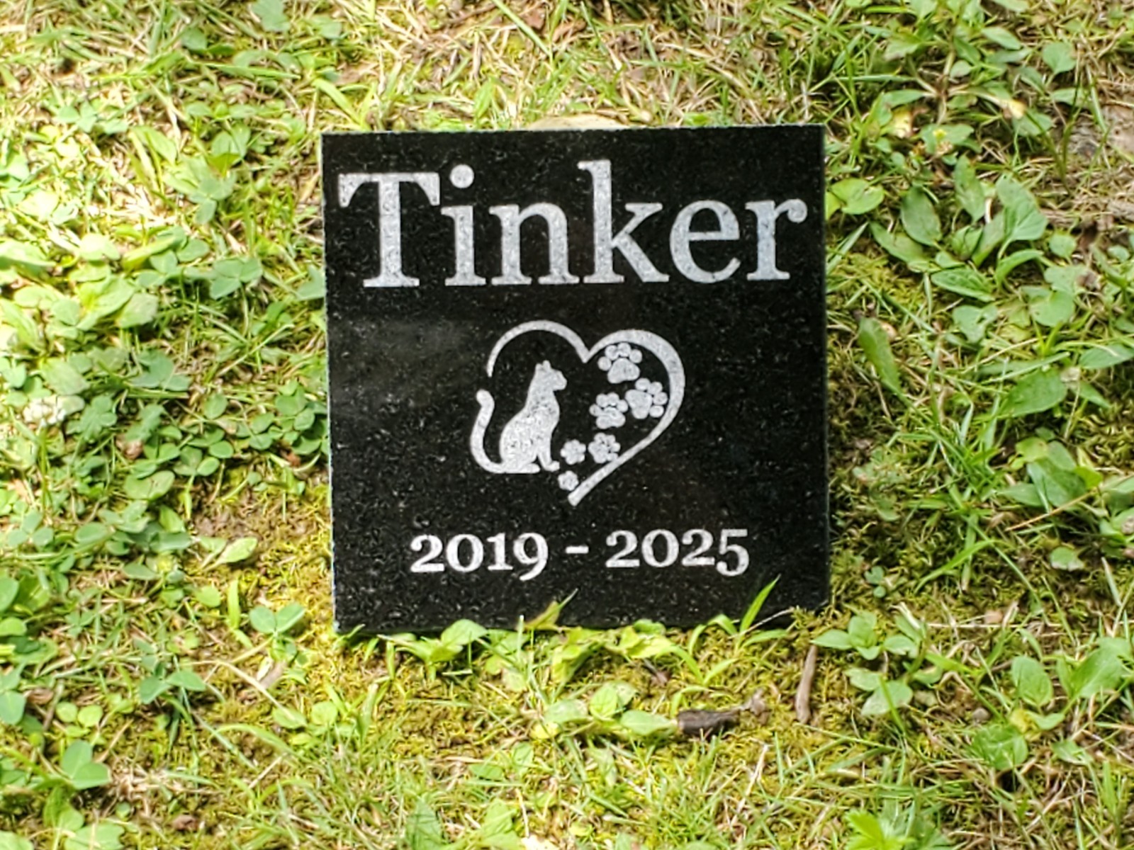 Cat Memorial Grave Stone Marker Pet Headstone Granite Garden Burial Plaque d7