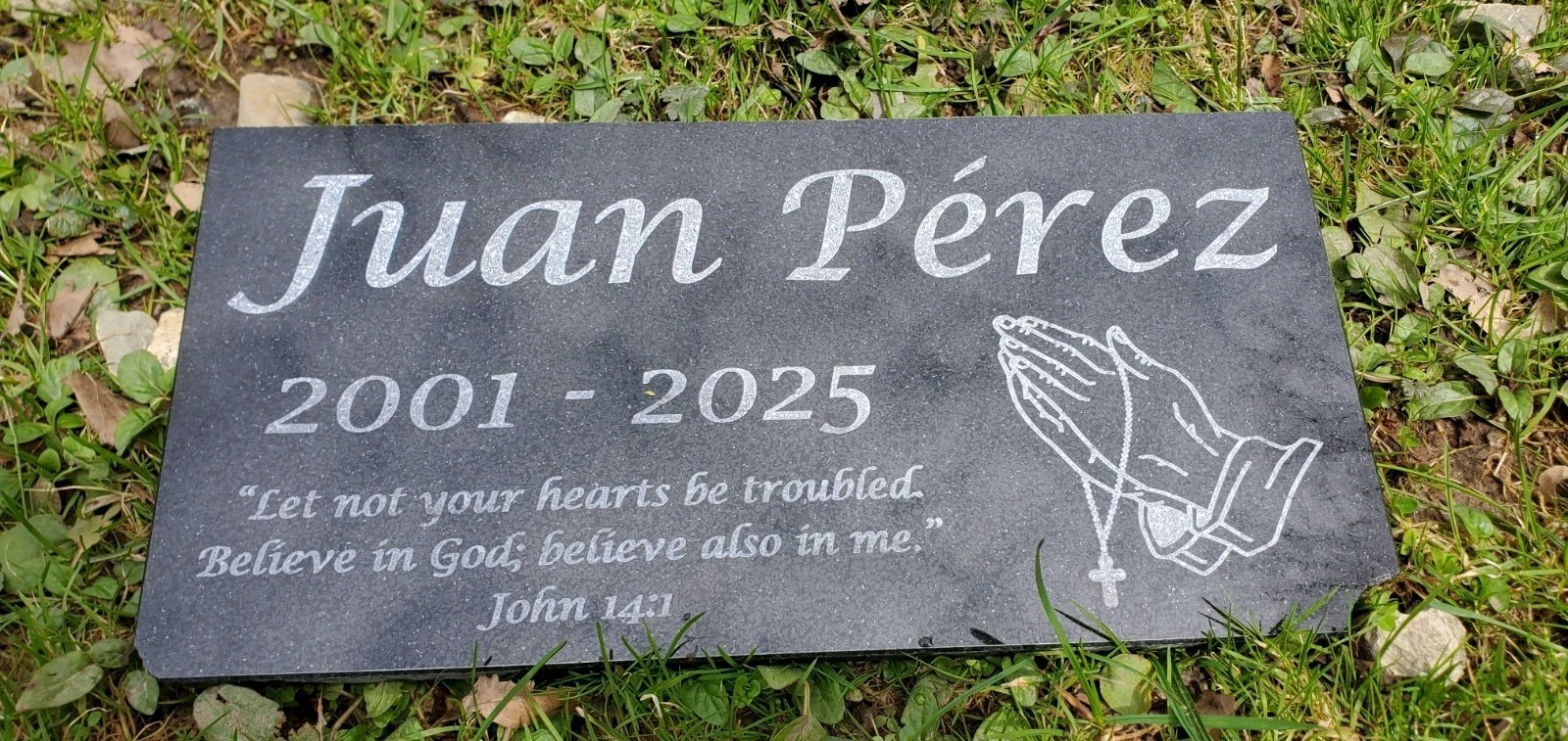 Loved One Memorial Grave Marker Headstone Garden Granite Stone Burial Plaque t10