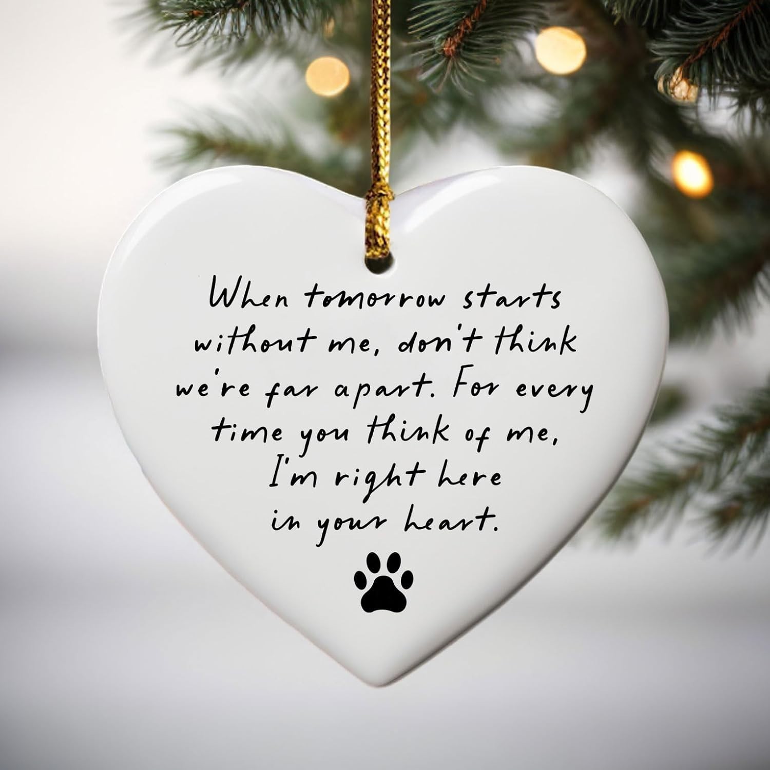 Pet Memorial Ceramic Heart Keepsake, “When Tomorrow Starts Without Me” Rememb…