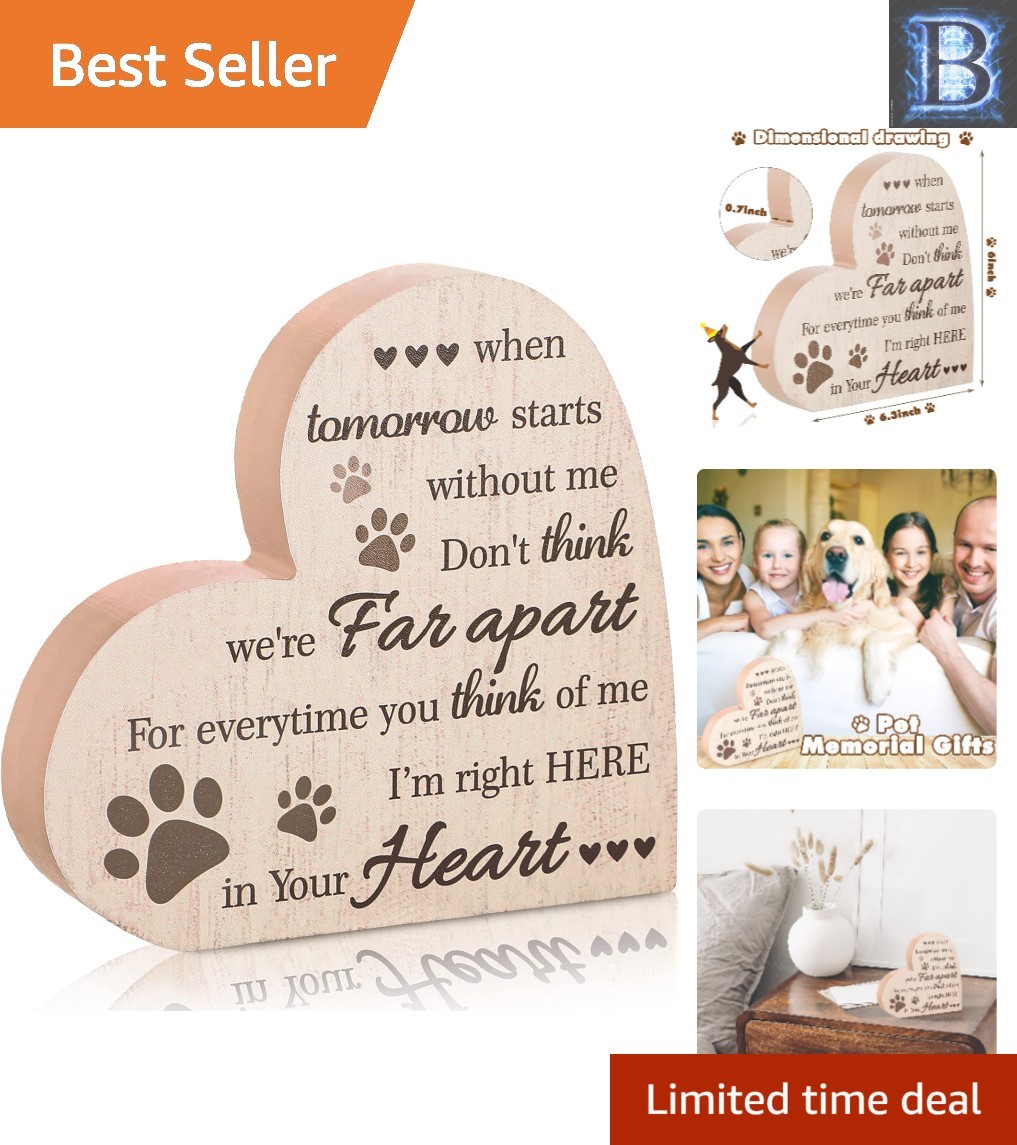 Love Lives On: Wooden Resin Dog & Cat Memorial Plaque for Heartfelt Remembrance