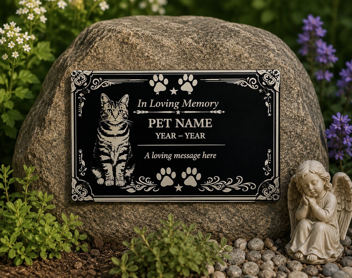 Personalised Pet Memorial Plaque Custom Photo Engraved Aluminium Dog Cat Any Pet