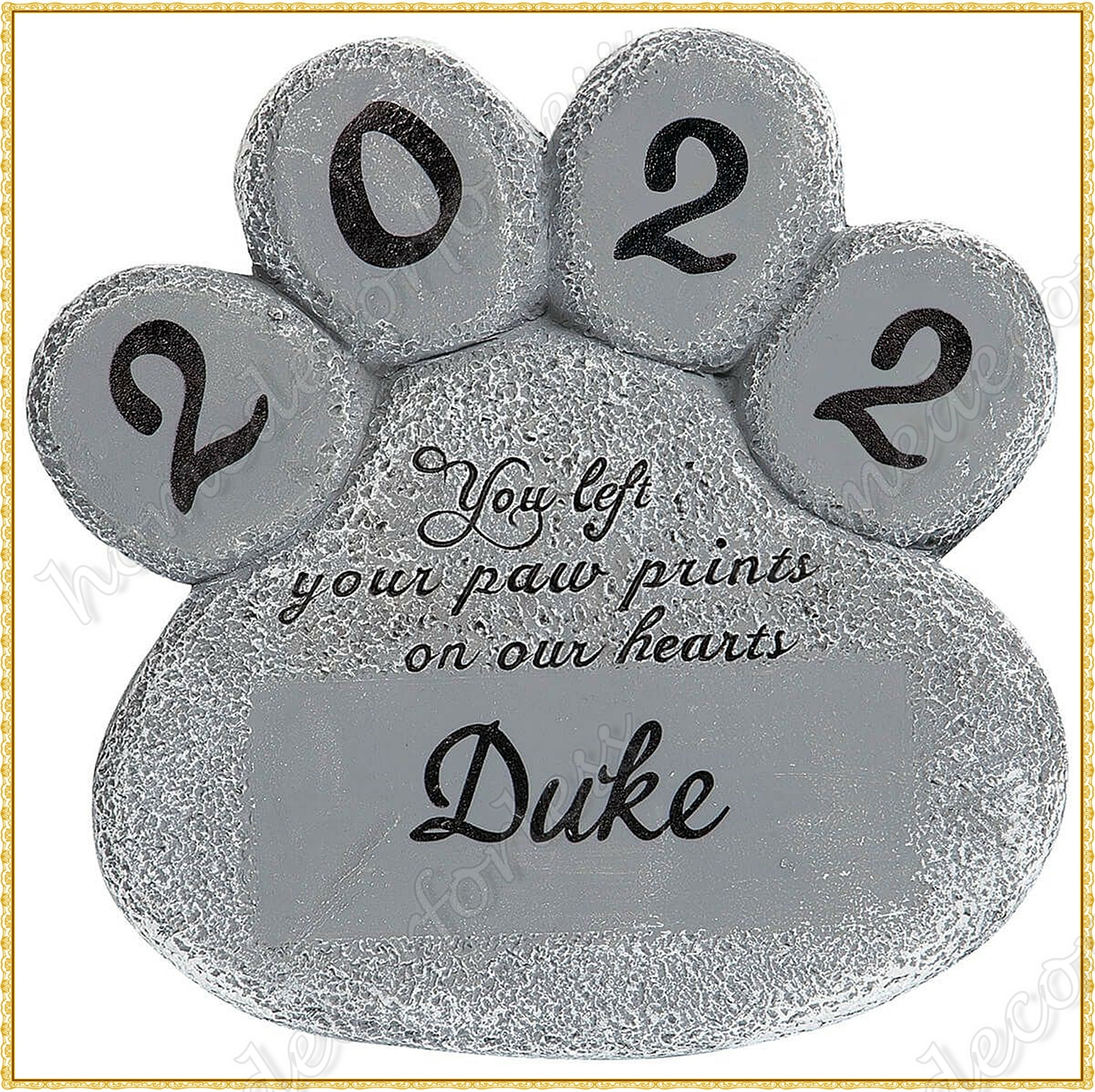 PERSONALIZED Paw Print Dog Cat Pet Memorial Grave Marker Garden Stepping Stone