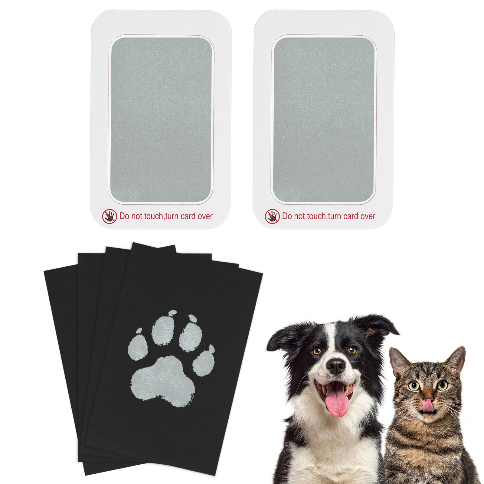 Pet Paw Print Kit 5.7″X4.1″ Paw Print Impression Silver 2 Set