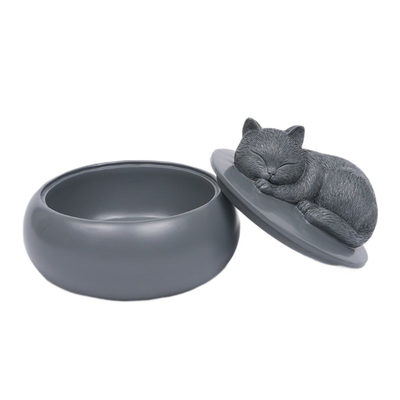 Resin Sleep Cats Urn For Ashes Pet Memorial Statue Outdoor Indoor Decorative