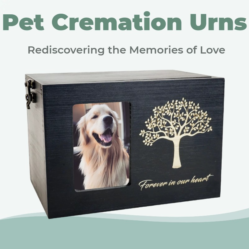 Wooden Pet Memorial Urn For Dog & Cat Ashes Loss Pet Memorial Remembrance Gift
