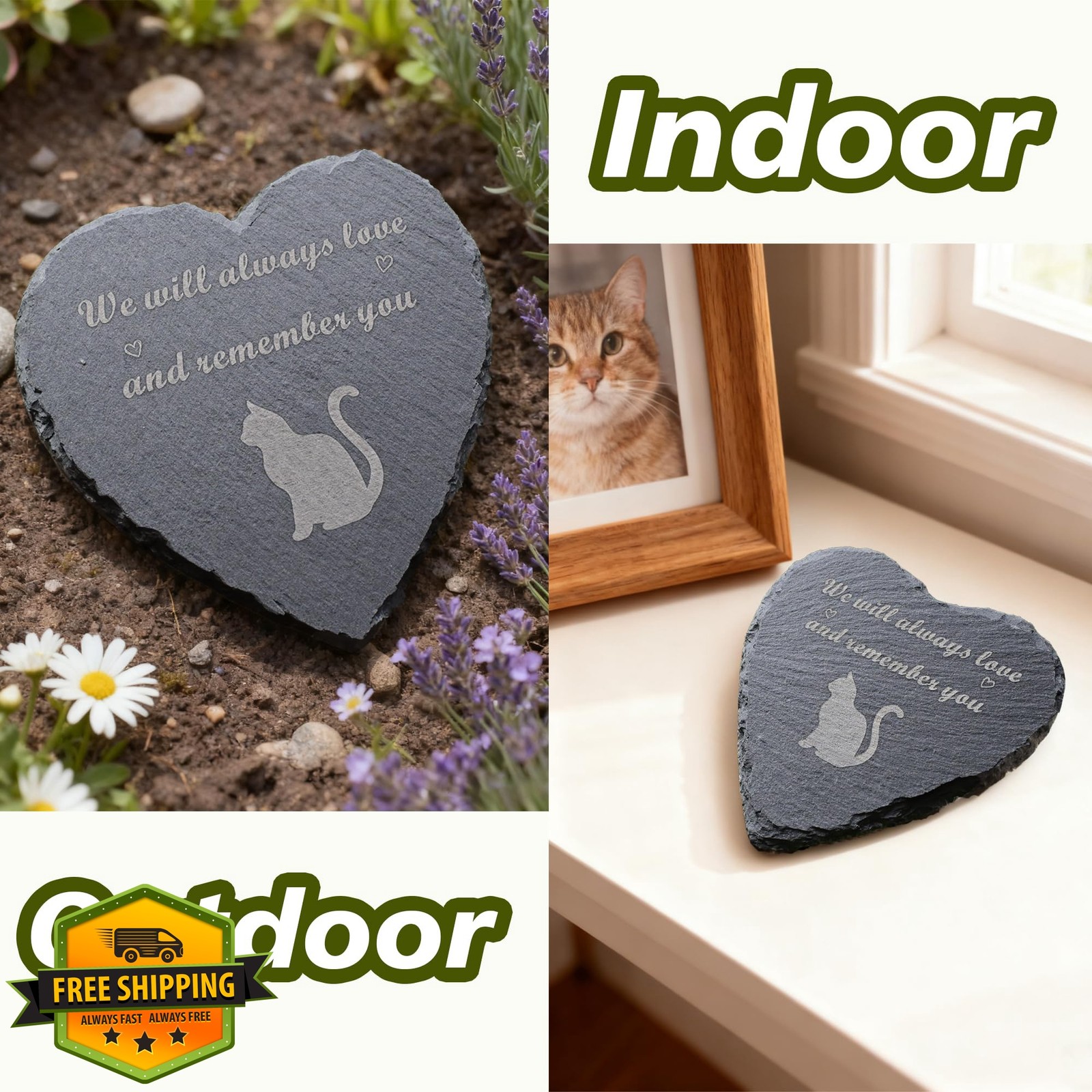 Szkisida Cat Memorial Stone Small-4 inch