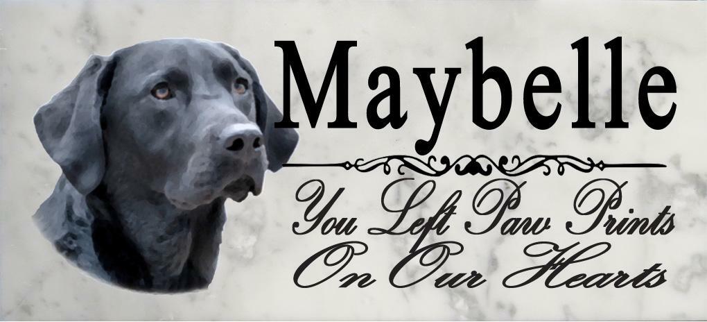Customized Black Lab Memorial Stone Dog Grave Marker Pet Labrador Garden