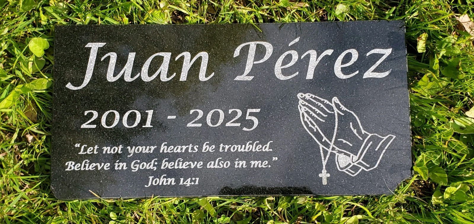 Loved One Memorial Grave Marker Headstone Garden Granite Stone Burial Plaque t10
