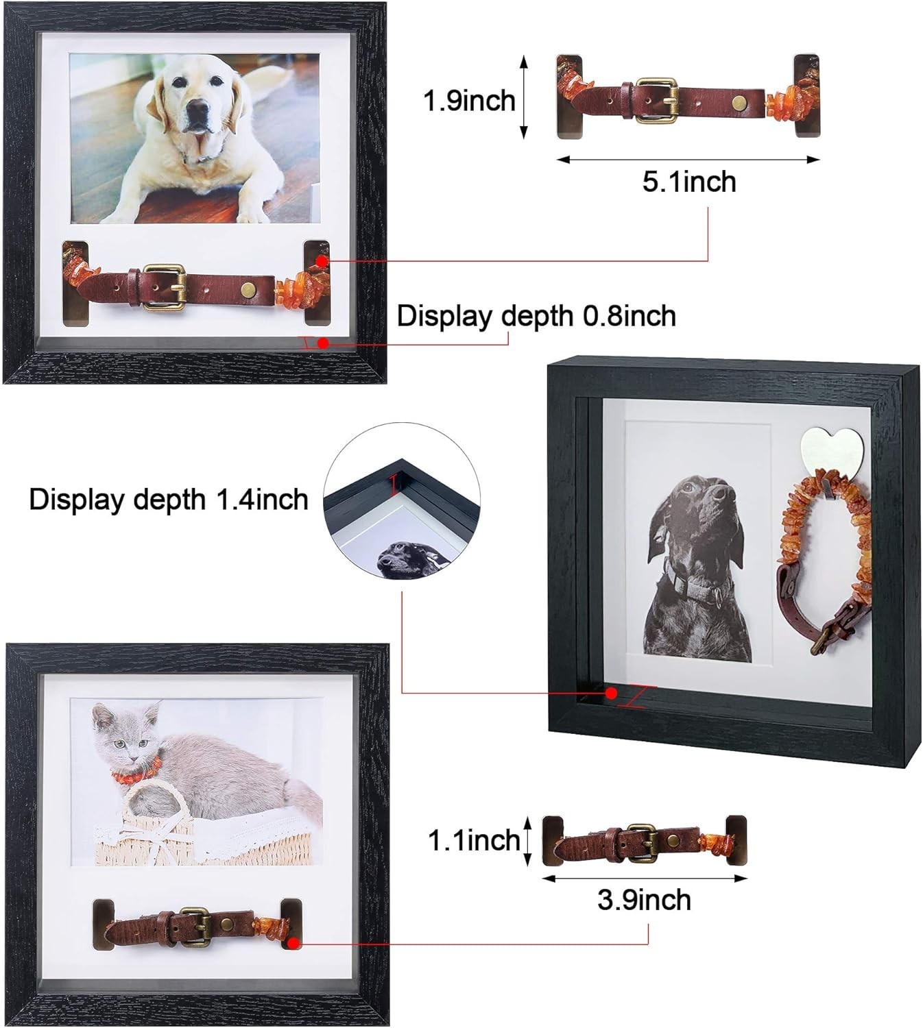 Durable Pet Collar Keepsake Frame – 9-Inch Memorial Tribute for Beloved Pets