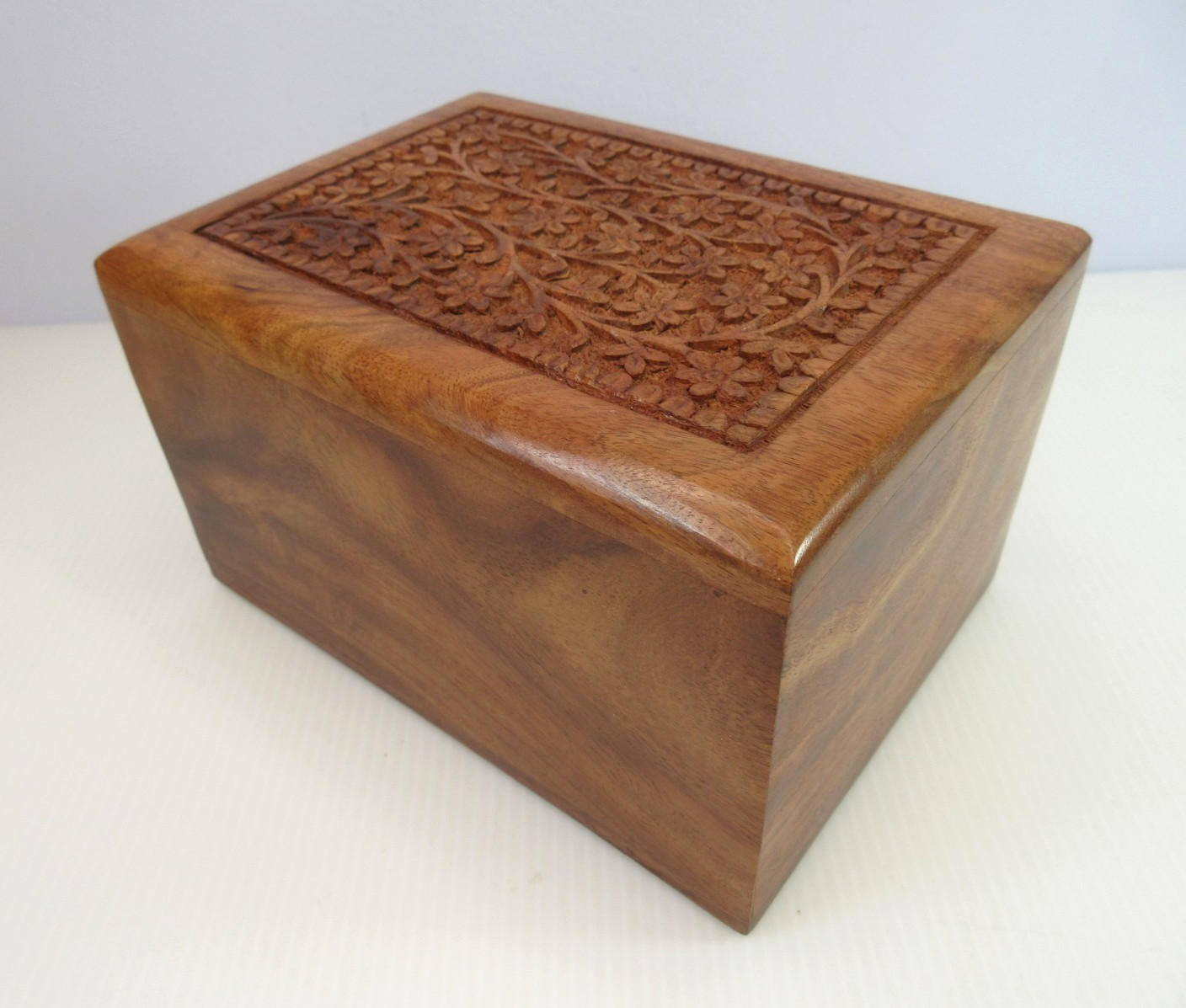 Remembrance Carved Wooden Box TREE of LIFE Pet Cremation Urn 7.5″ x 5.5 x 4.5