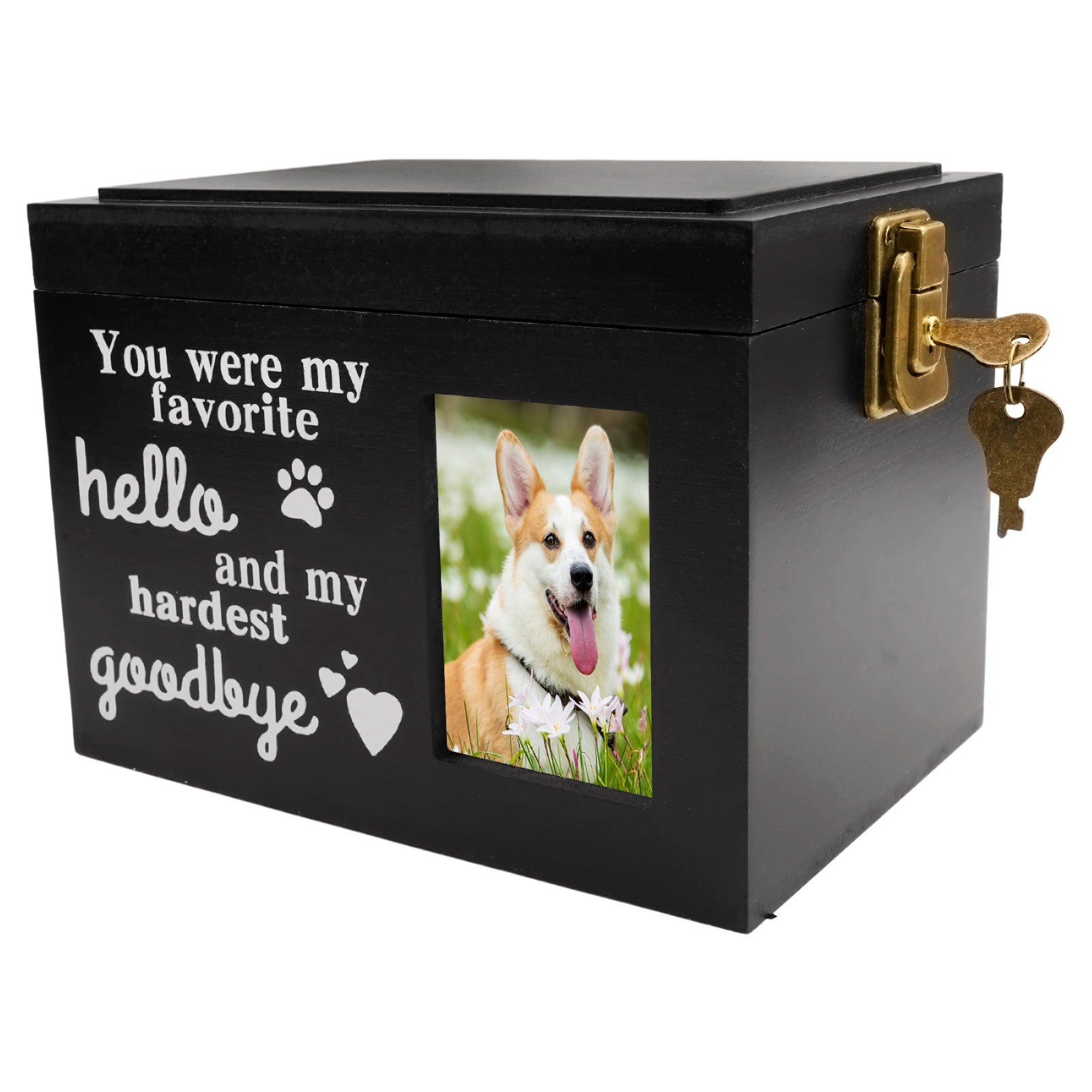 Wooden Funeral Cremation Urns with Photo Frame Pet Memorial Remembrance Gift