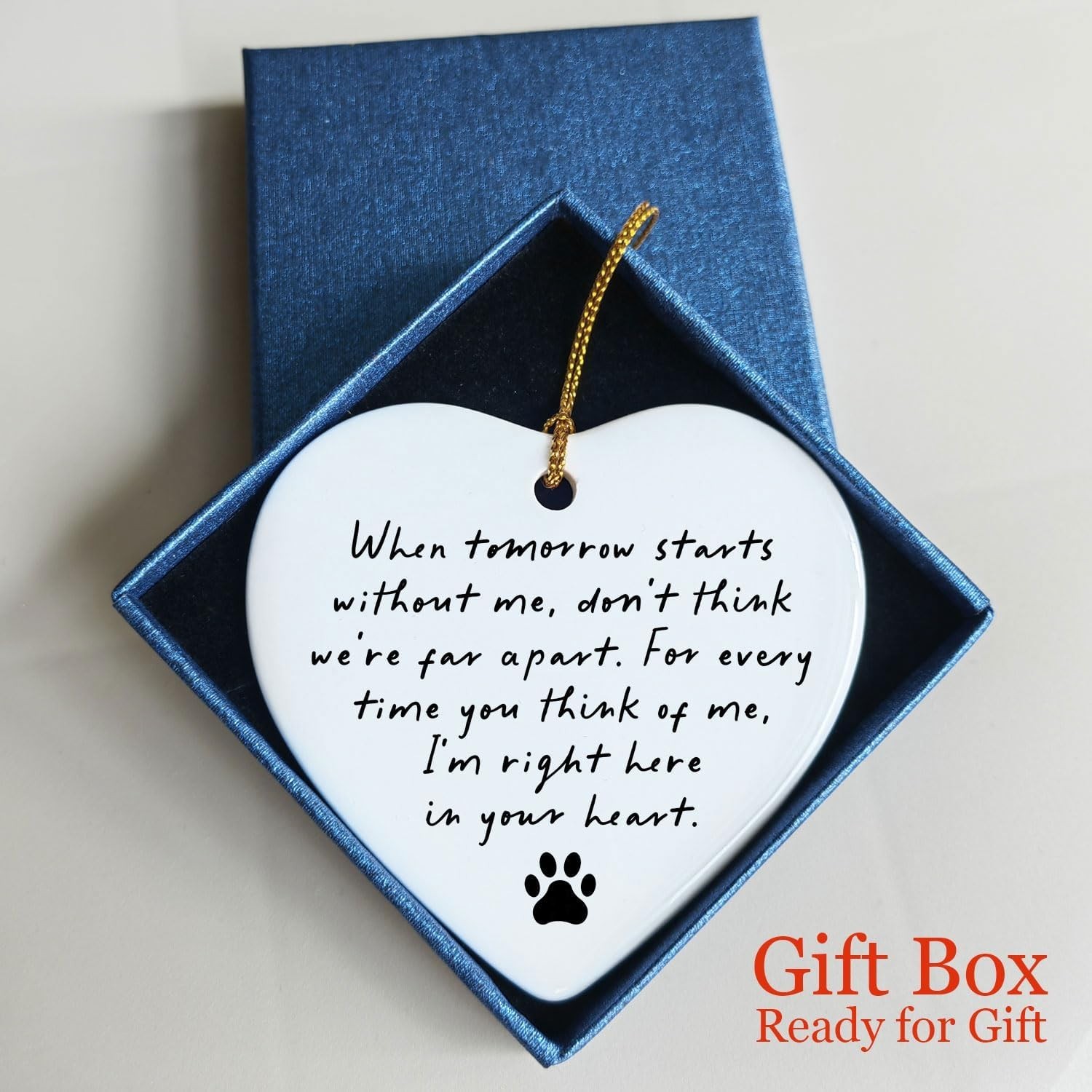 Pet Memorial Ceramic Heart Keepsake, “When Tomorrow Starts Without Me” Rememb…