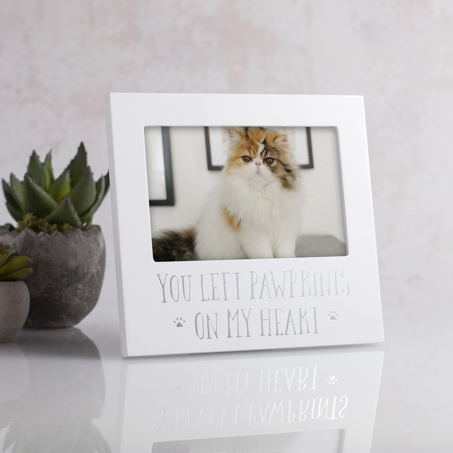 “You Left Pawprints on My Heart” Pet Memorial Picture Frame, Dog or Cat Sympathy