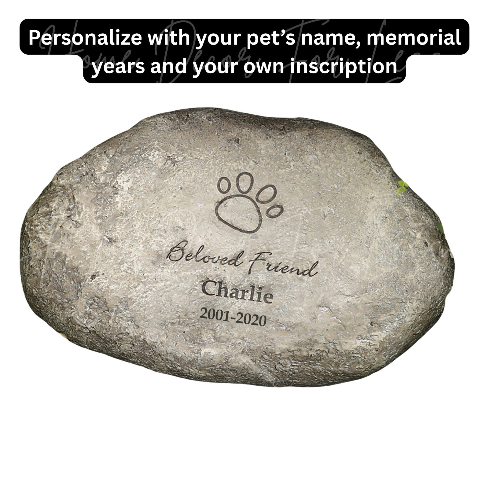 PERSONALIZED Pet DOG CAT Memorial Paw Print Grave Marker Garden Stepping Stone