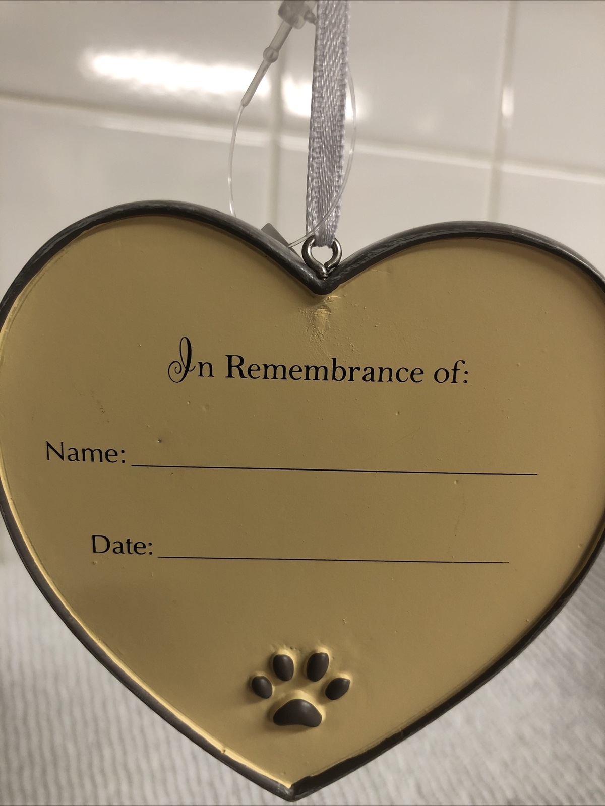 PAW PRINTS IN HEAVEN Pet Bereavement Ornament by Enesco Foundations, New, w/Tags