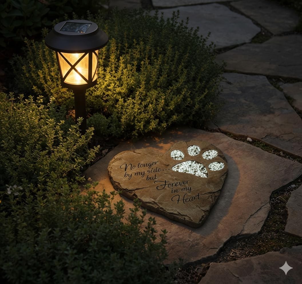 Pet Memorial Garden Stone White Durable Weatherproof Wall Mount Decor