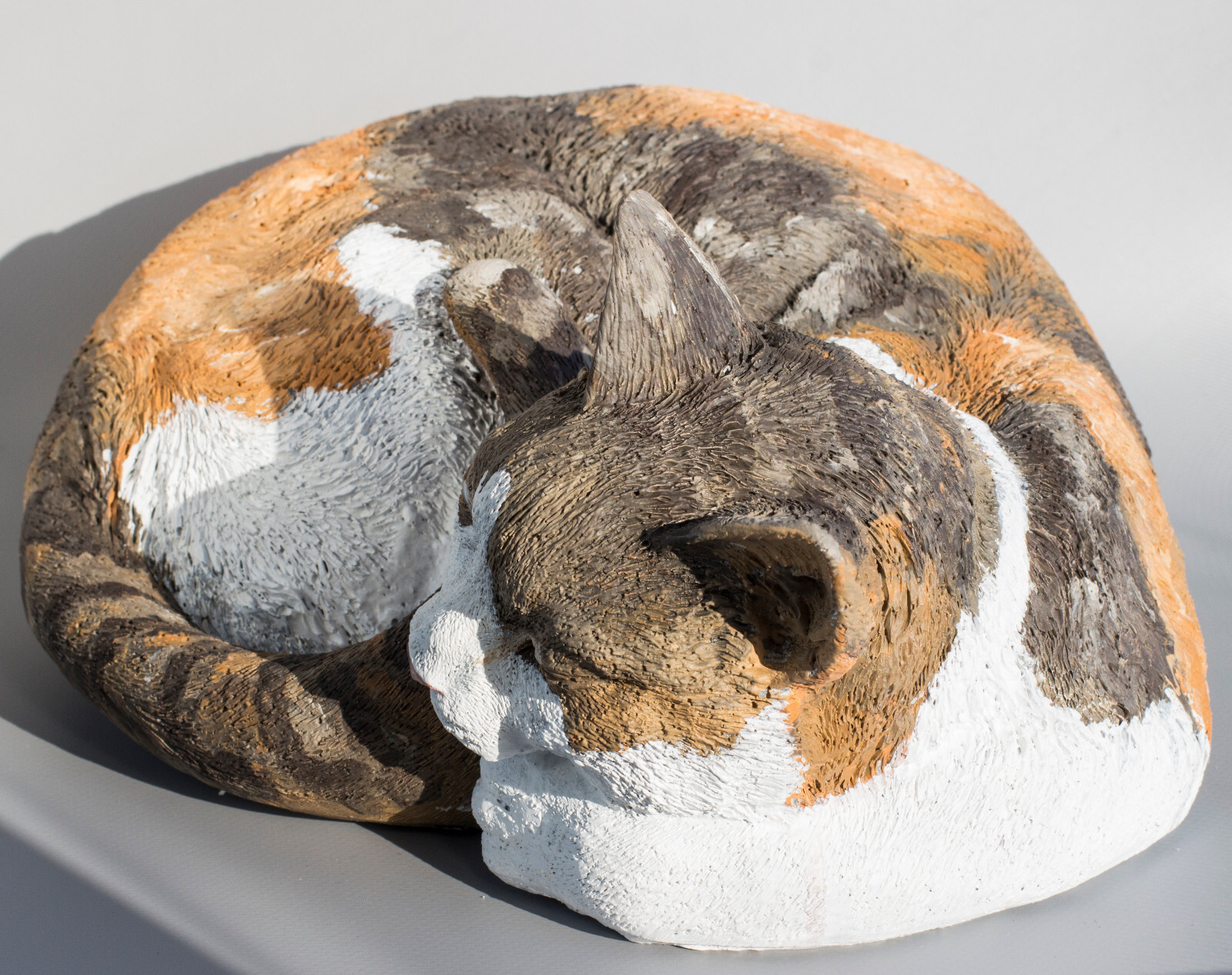 Unique Urn Calico Cat Memorial Cremation Statue Pet Ash Keepsake Funeral Casket