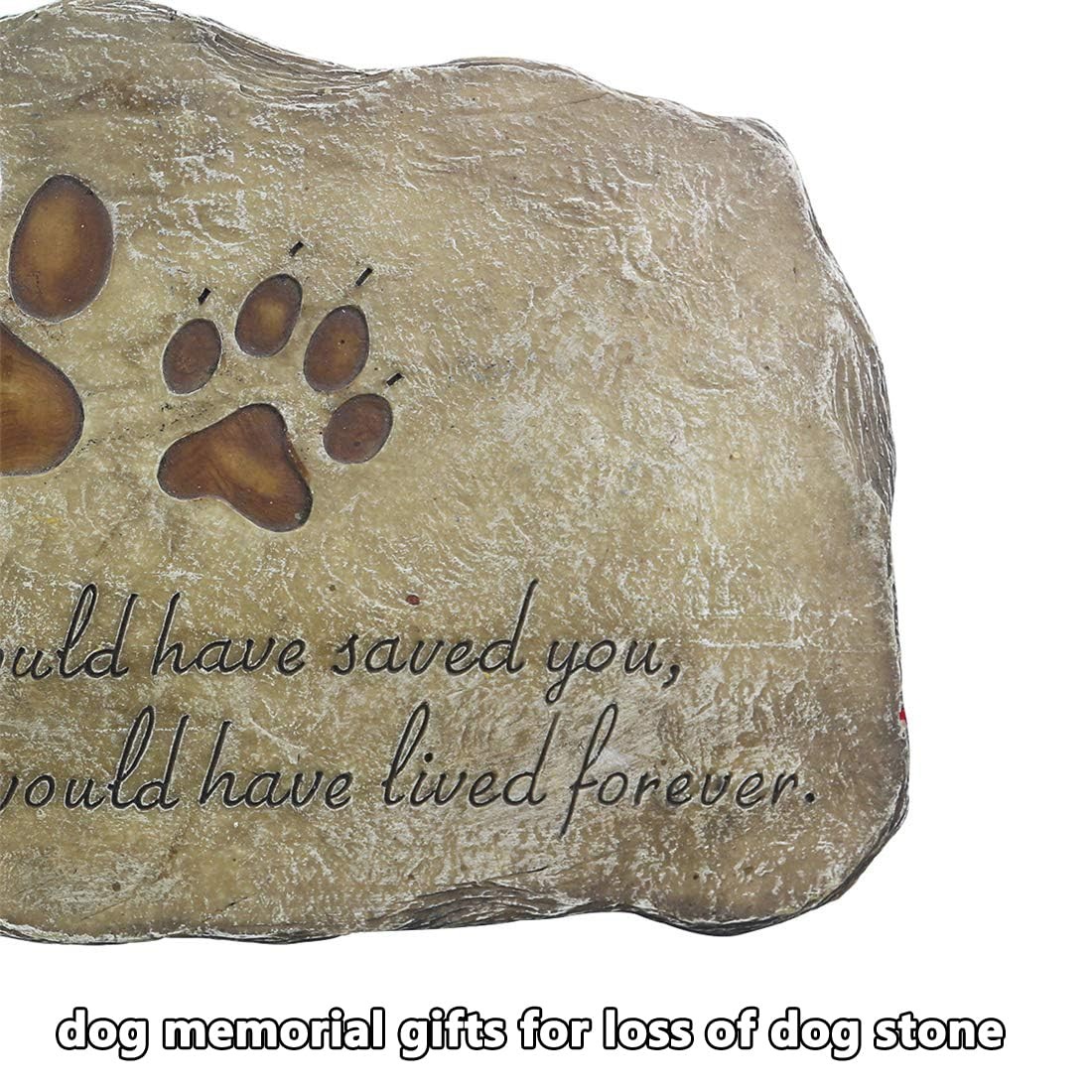 Paw Prints Dog Pet Memorial Stones, Pet Garden Stone Grave Marker for Dog or …