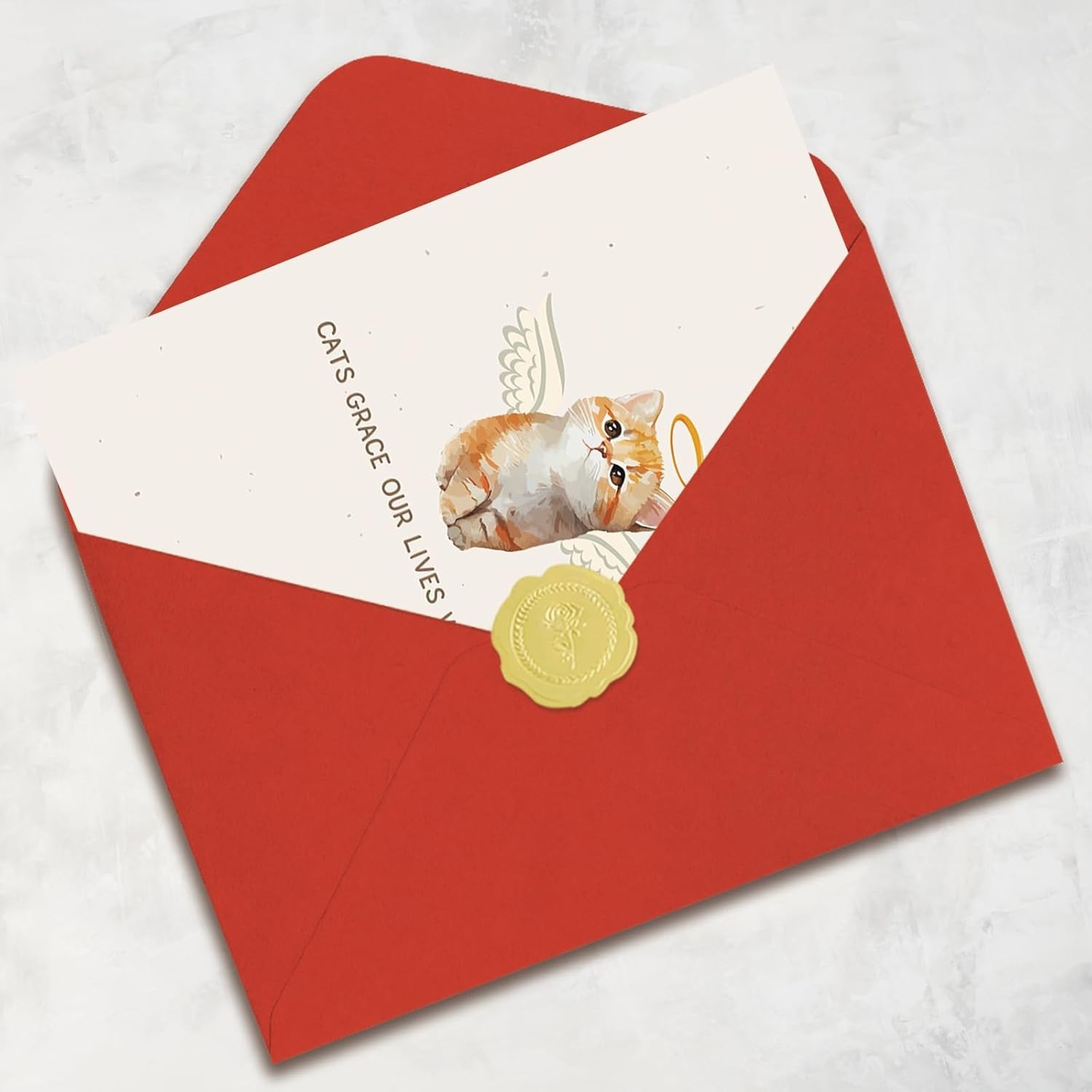 Heartfelt Cat Loss Sympathy Card with Envelope – Comforting Bereavement Message