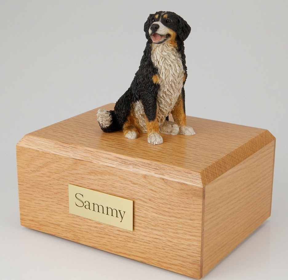 Bernese Mountain Dog Pet Funeral Cremation Urn Avail in 3 Diff Colors & 4 Sizes